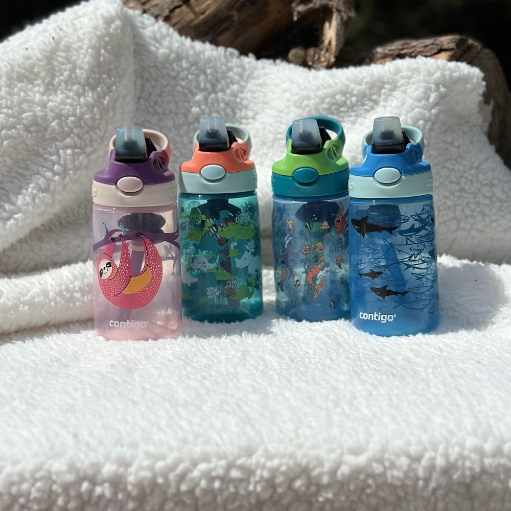 Contigo® Kids Water Bottle with Redesigned AUTOSPOUT® Straw, 14 oz - 4/Bottles